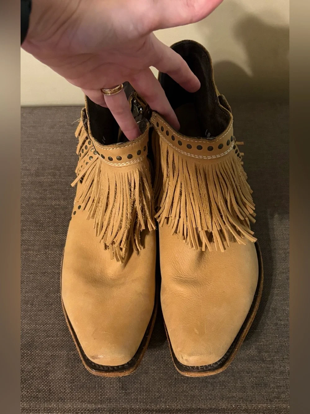 Handmade in Mexico Fringed Real Leather Ankle Bootie